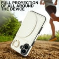 thumbnail image 6 of for iPhone 16 Wallet Case with Card Holder Women Men, Flip PU Leather Kickstand Shockproof Protective Phone Cover Magnetic Clasp 360 Rotation Ring Stand for iPhone 16, White, 6 of 7