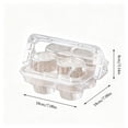 thumbnail image 3 of 4-Cupcake Packaging Box, Transparent Plastic Takeout Container with Handle for Muffins, Egg Tarts, Pastries, 10-Pack, 3 of 7