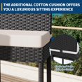 thumbnail image 2 of BeesClover Rattan Bar Chair, Bar Stool with Cushions, Kitchen Barstool, Patio Wicker Chair Height Stool Set, Home Bar Seating for Indoor Outdoor, Backyard, 2 of 8