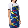 thumbnail image 4 of Yiaed Cartoon Shark Print Kitchen Apron with Hand Wipe Pockets,Big Pocket,Aprons for Women with Pockets, Waterproof for Cooking Baking, 4 of 7
