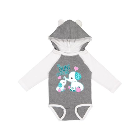 

Inktastic My Aunt Loves Me-cute Elephants Gift Baby Boy or Baby Girl Long Sleeve Bodysuit