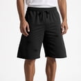 thumbnail image 2 of DDAPJ pyju Workout Gym Shorts for Men Trendy Ripped Short Pants Drawstring Elastic Waist Joggers Summer Casual Bermuda Shorts with Pockets Black XL, 2 of 7