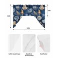 thumbnail image 5 of Navy Blue Coastal Swag Valances for Windows, Small Curtains Drapes, Nautical Summer Beach Shell Conch Kitchen Window Curtains Over Sink Window Treatment Valance for Bedroom/Bathroom 56"x36", 5 of 5