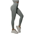 thumbnail image 2 of Nrmvnmi Womens Solid Color High Waist Leggings Ripped Mesh Seamless Workout Yoga Pants Gray-L Mothers Day Gifts, 2 of 8