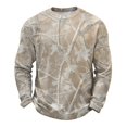 thumbnail image 2 of IAJDKMEK Men's Camouflage Long Sleeve Shirt - Waffle Knit Crew Neck, Camo Print Shirt for Men, Durable Everyday Shirts for Outdoor and Work,Khaki S, 2 of 6