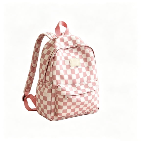 Hyknon Preppy Checkered Backpack for Women, Cute 15 inch Laptop Backpack, Lightweight Waterproof Bookbag, Large Capacity Casual Daypack for Travel Airplane Work College