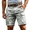thumbnail image 2 of Zimjoy Men's Cargo Shorts Multi Pocket 9" Inseam Outdoor Tactical Work Hiking Belt Loop Casual Knee Length Bottoms for Casual Work Summer Outdoor Light Gray 3XL, 2 of 8