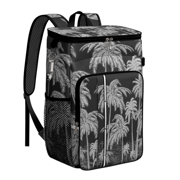 Hawaii Palm Tree Insulated Cooler Backpack, Waterproof Leak Proof Lunch Bag Backpack, Tropical Beach Sunset Backpack Cooler for Camping, BBQ, Fishing, Beach Trip