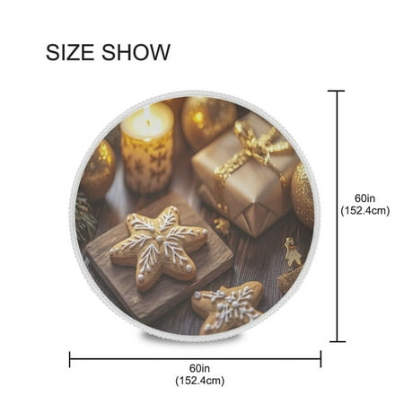 

YAZAOO Round Tablecloth Star Cookike Gift Pattern Tableclothes
