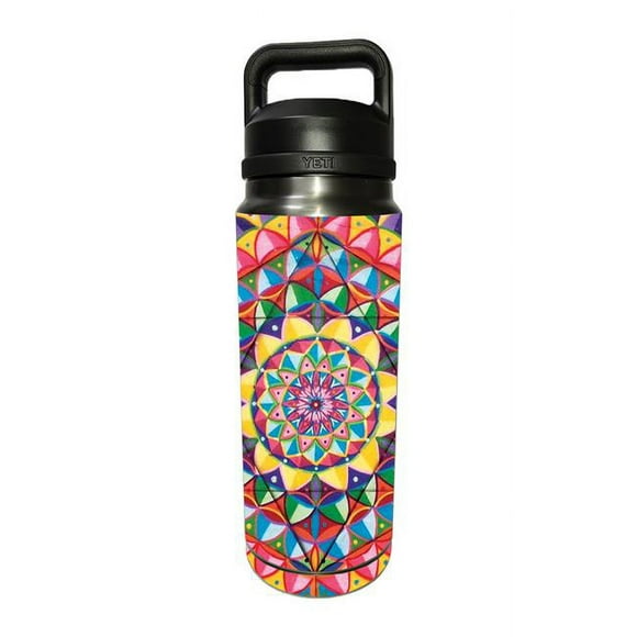 MightySkins YERABOT26-Rainbow Kaleidoscope Skin Compatible with YETI Rambler 26 oz Bottle - Rainbow Kaleidoscope