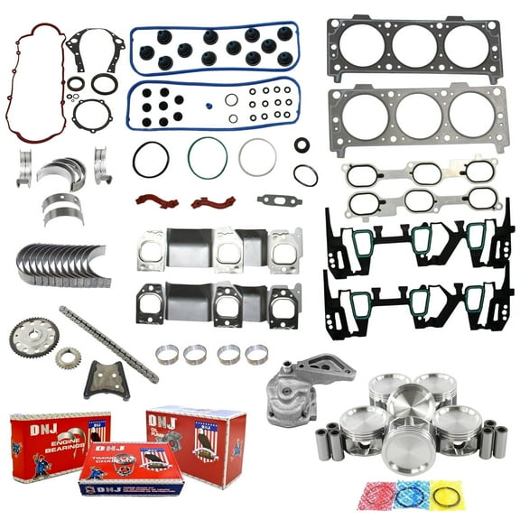 DNJ EK3121M Master Engine Rebuild Kit Fits Cars & Trucks 2005-2006 Chevrolet Pontiac Equinox Torrent 3.4L OHV V6 12V 207cid VIN F