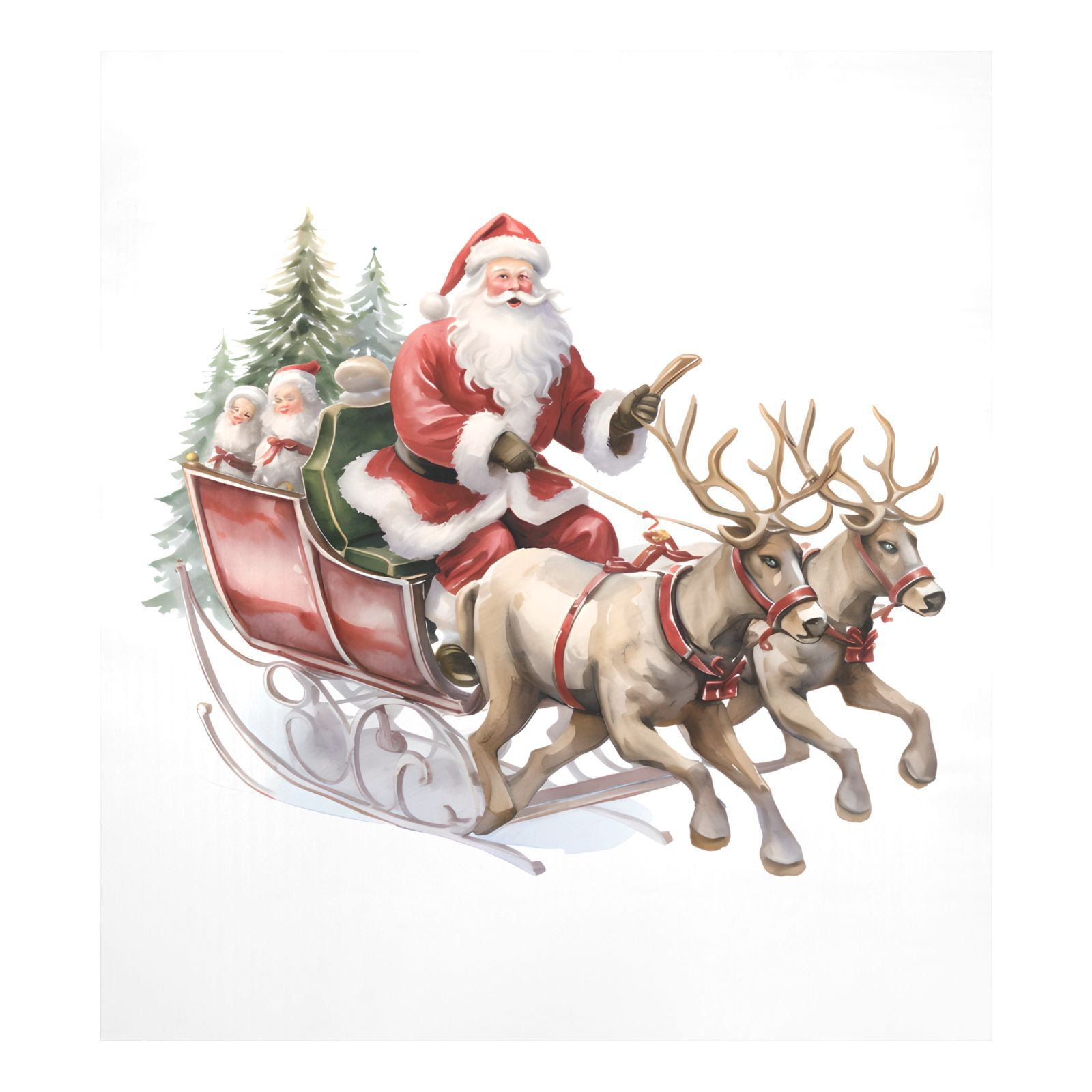 ALAZA Christmas Santa Claus Dishwasher Magnet Cover Xmas Reindeer Magnetic Sticker 23"x26"