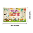 thumbnail image 3 of Easter Party Backdrop Photo Booth Background with Bunny and Eggs Design for Holiday Celebration Indoor Outdoor Decorations Photography Prop, 3 of 5
