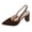 Brown, variant on Women Summer Slingback Pumps Pointed Toe Block Heel Office Career Dressy Chic Shoes for Work Party