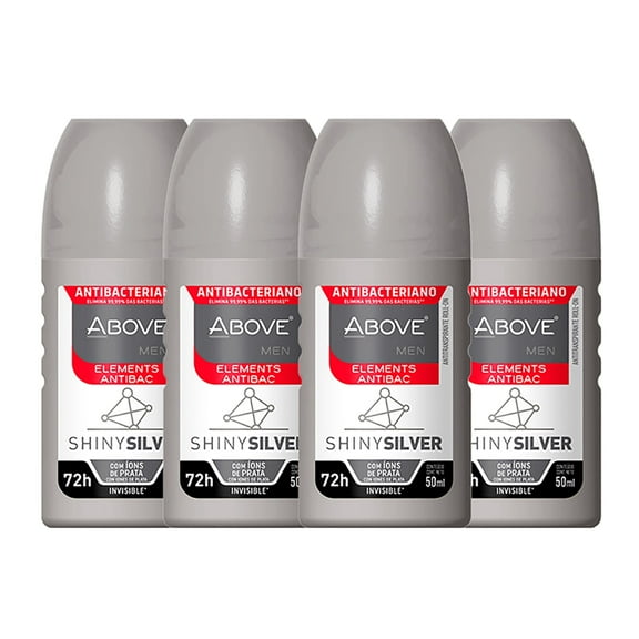 ABOVE Roll-On Elements Set, Deodorant for Men, Shiny Silver, 4 Pcs