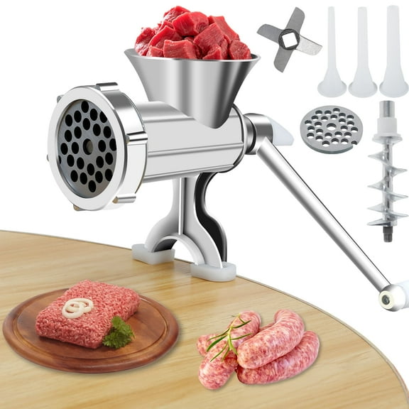 Manual Multifunctional Meat Grinder with 3 Sausage Maker Tube Rustproof Meat Grinder Sausage