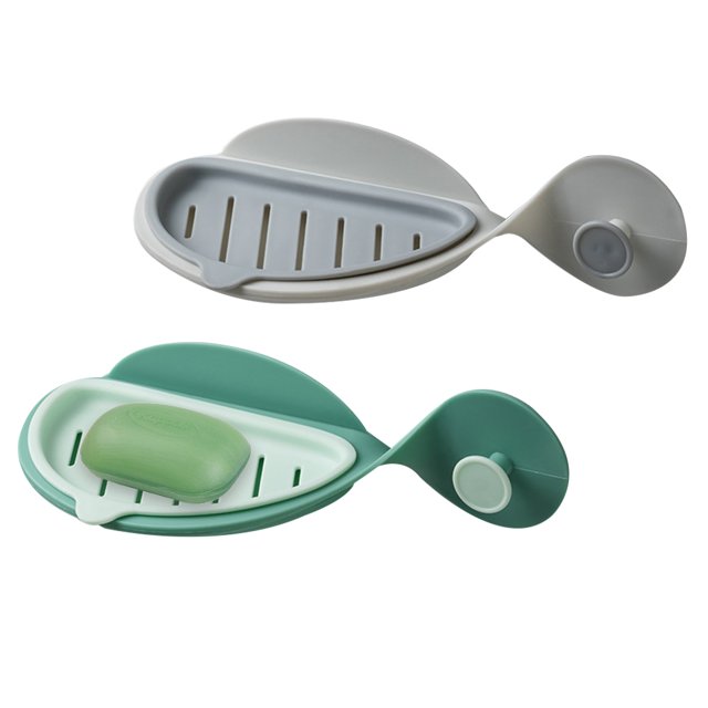 Jabonera de 2 paquetes, soporte de jabón de drenaje automático de plástico para pared, bandeja de jabón de baño colgante de dibujos animados MFZFUKR BST3032618-2