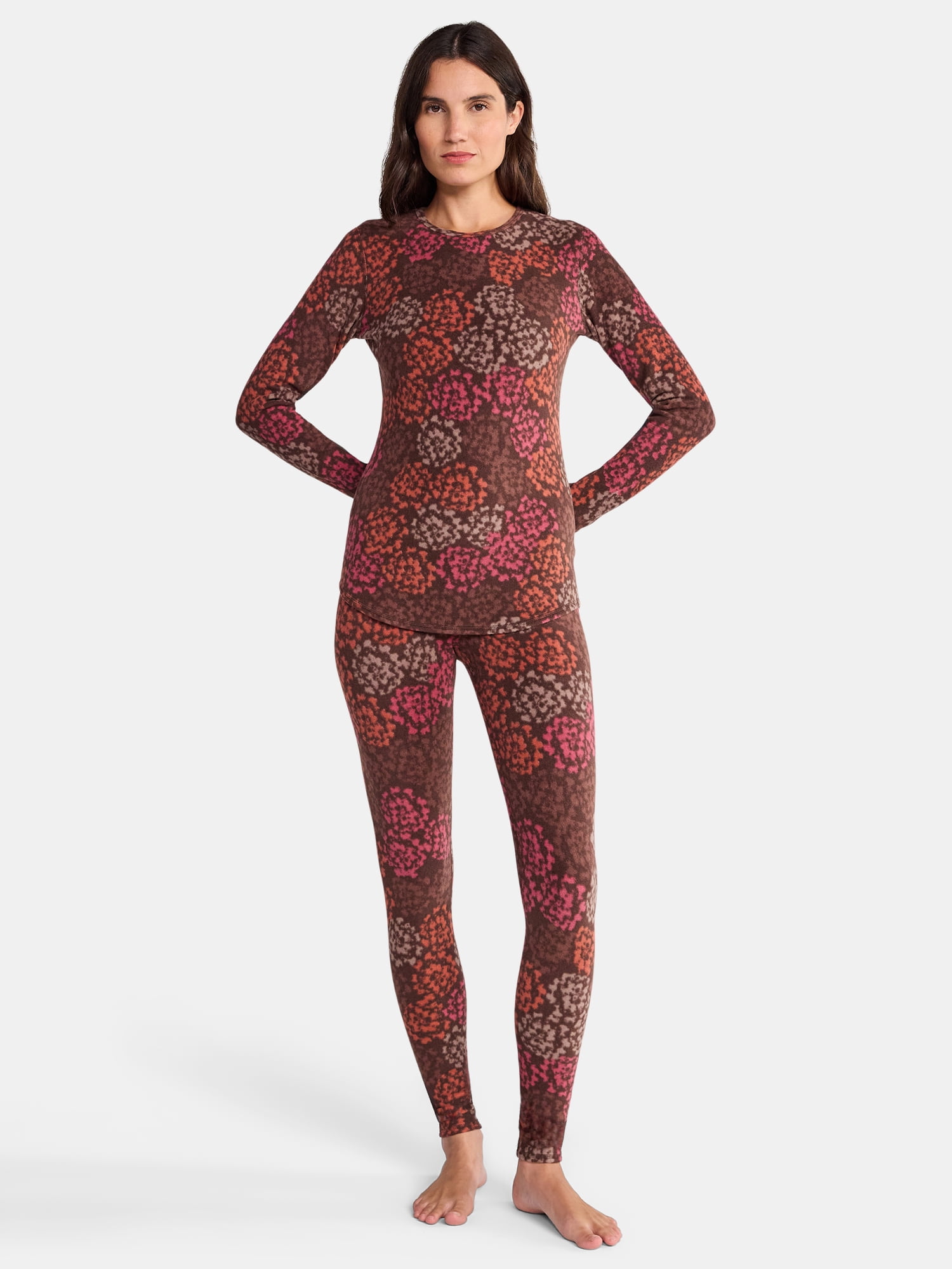 ClimateRight by Cuddl Duds Stretch Women's Warm Stretch Fleece High Rise Base Layer Thermal Legging, Sizes XS to 4X