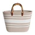 thumbnail image 1 of Beach Bags Bamboo Handle Beach Vacation Bags Striped Exquisite for Seaside Party, 1 of 5