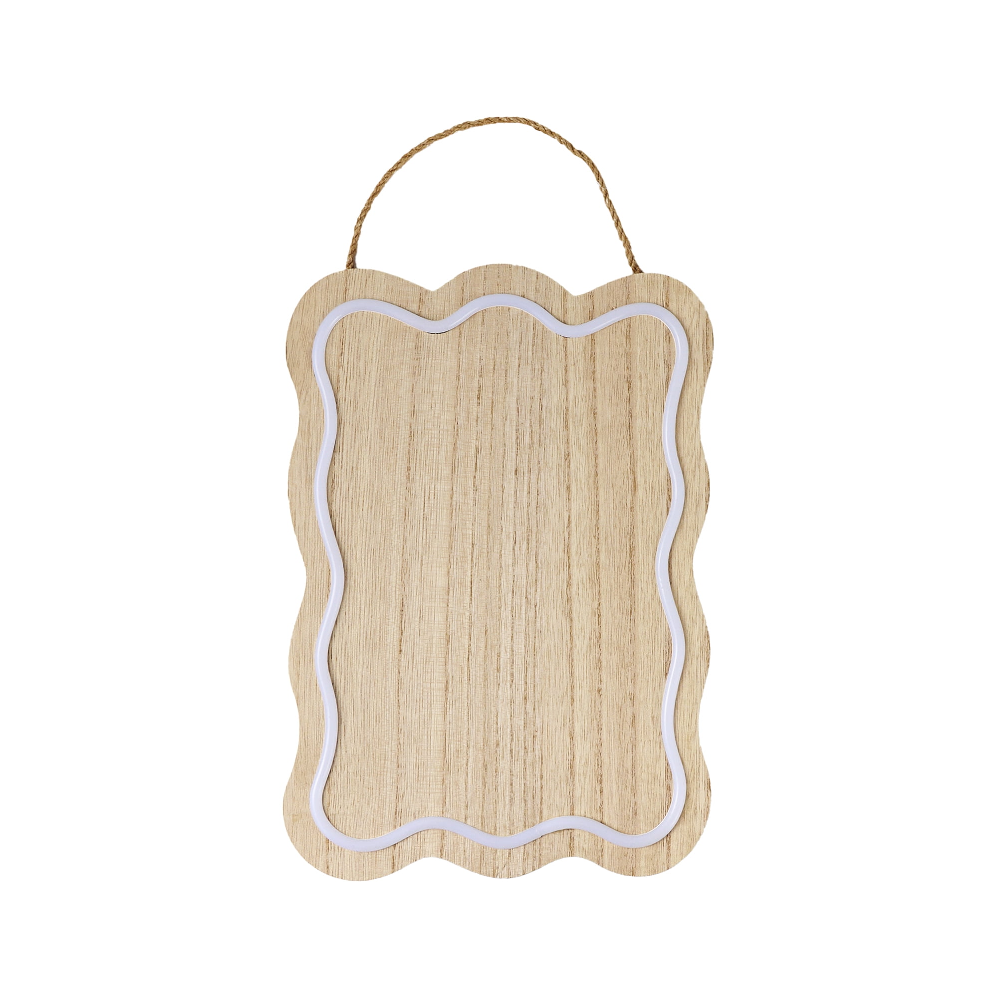 Hello Hobby LED Wavy Rectangle Plaque Sign, Unfinished MDF Surface, 7.4 in x 1.4 in x 11 in