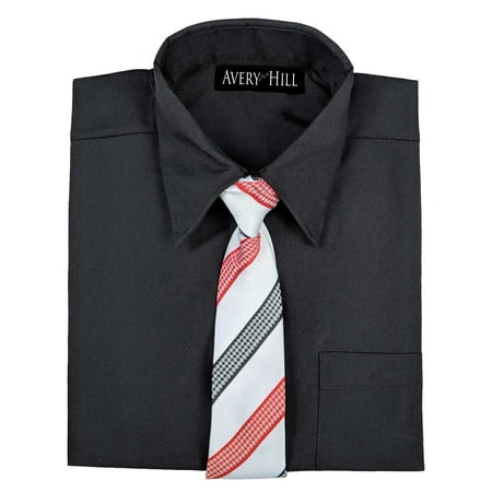 Avery Hill Boys Short Sleeve Dress Shirt With Windsor Tie
