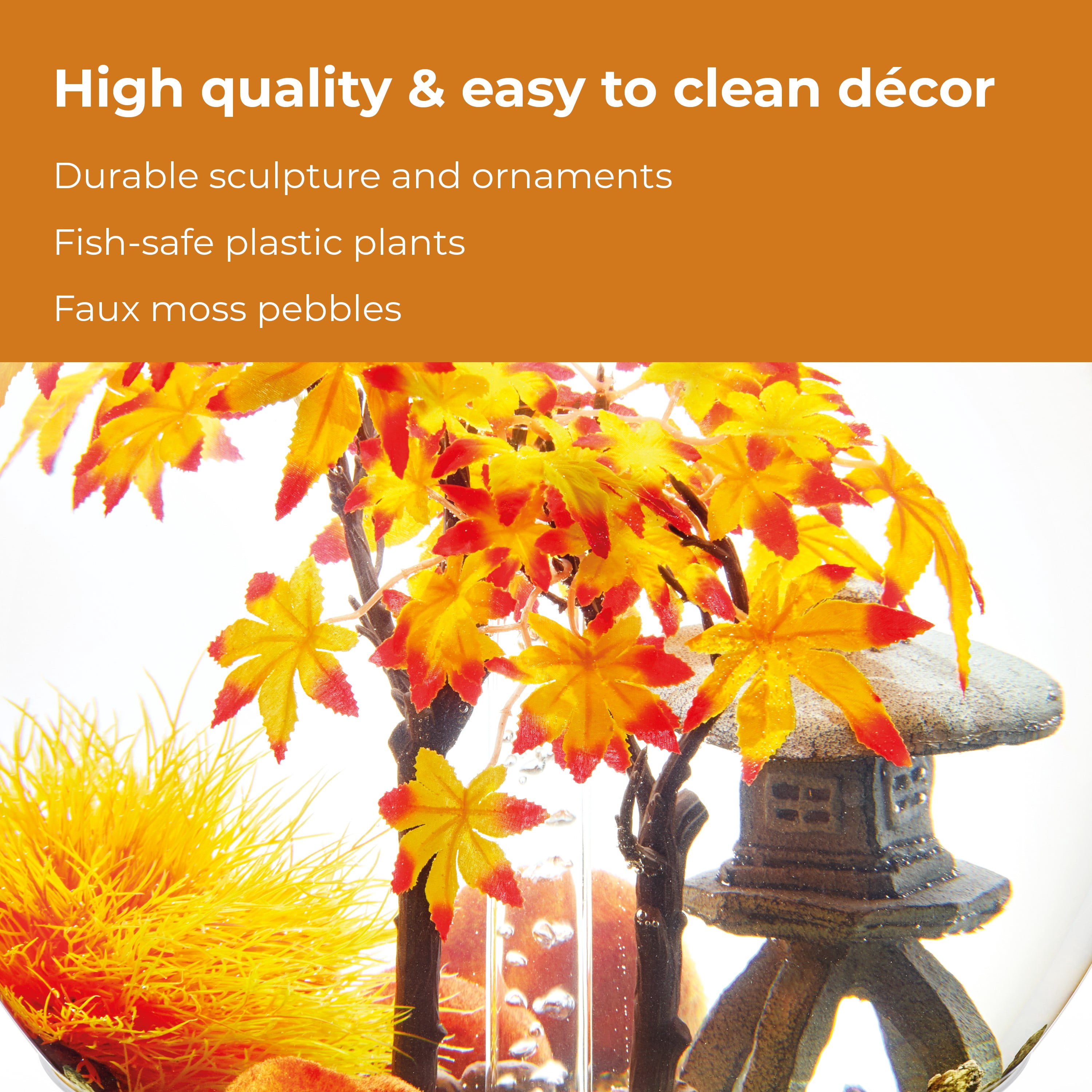 biOrb Autumn Aquarium Décor Set, Orange