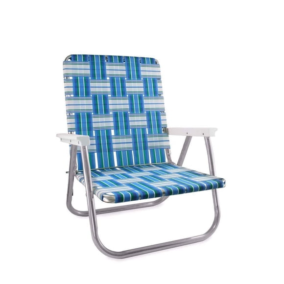 Lawn Chair USA - Chaise Classique Pliante en Aluminium à Sangles - Chaise d'Extérieur Durable, Portable et Confortable - Idéale pour le Camping, les Sports et les Concerts - Sea Island