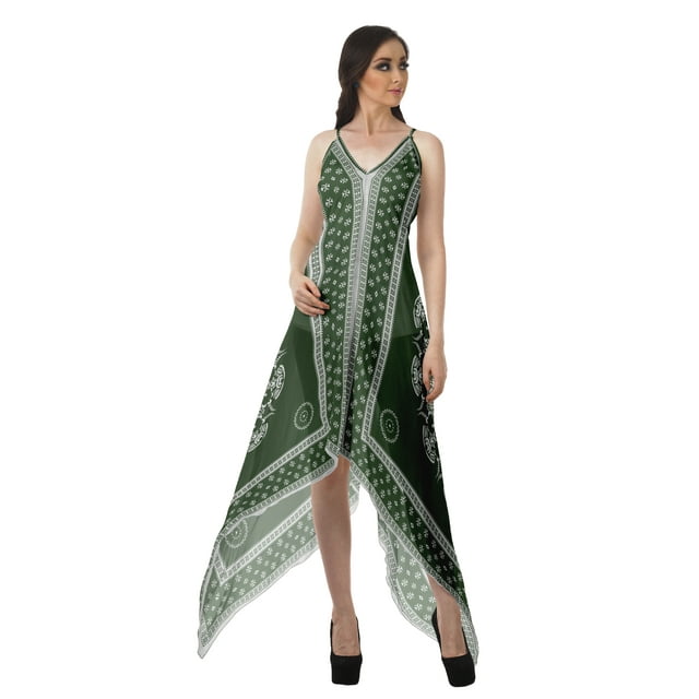Moomaya Robe Bohème Imprimée Dos Nu Été Col en V Dos Nu Robes Femmes
