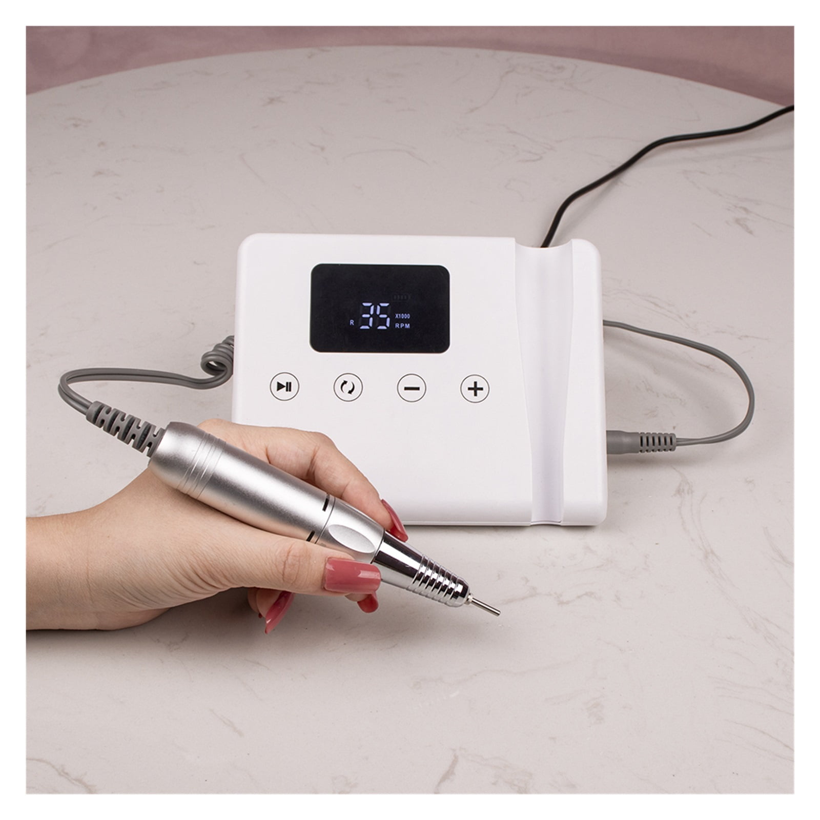 Telephone Shape 35000 RPM Bevel Design Desktop Nail Drill Machine With Brushless & Cordless Motor, Touch HD Display ,Low Noise