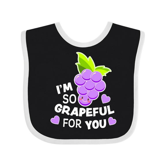 Inktastic Im So Grapeful for You with Cute Grapes Boys or Girls Baby Bib