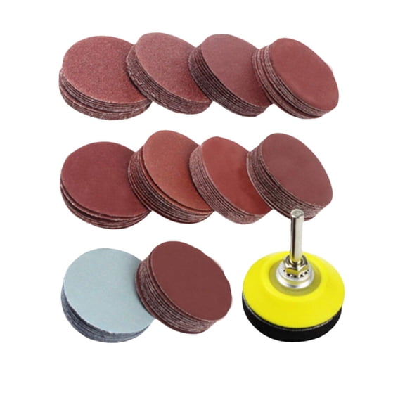 100 Pcs 2 Inch Sanding Discs Pad Kit for Drill  Rotary Tools with Backer Plate 1/4inch Includes 80-3000 Grit Sandpaper
