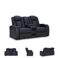 thumbnail image 3 of Bowery Hill Contemporary Sapphire Power Reclining Loveseat with Console, 3 of 9