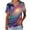 Pink-J, variant on 2024 Outer Space T Shirts for Women Printed Galaxy Solar System Planets Nebula Shirt Short Sleeve V Neck Blouse Red L