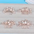 thumbnail image 5 of Peineta para el pelo de boda de oro rosa, perlas de diamantes de imitación, peinetas de flores y hojas, piezas de pelo de novia hechas a mano para mujeres y niñas, accesorios para el pelo de boda para novias, 4 piezas Sincero Electrónica, 5 of 5