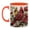 Orange#7, variant on Cardinal Bird Coffee Mug, Red and Brown Cardinal Birds on Flower Branch Design, Nature Wildlife Ceramic Mug for Bird Lovers, 11oz Tea Cup with Red Handle, Spring Garden Theme