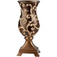 thumbnail image 1 of Vase Décoratif en Poly-Résine de 19,75 Pouces "Odysseus" Style Baroque avec Filigrane Floral Doré, 1 of 2