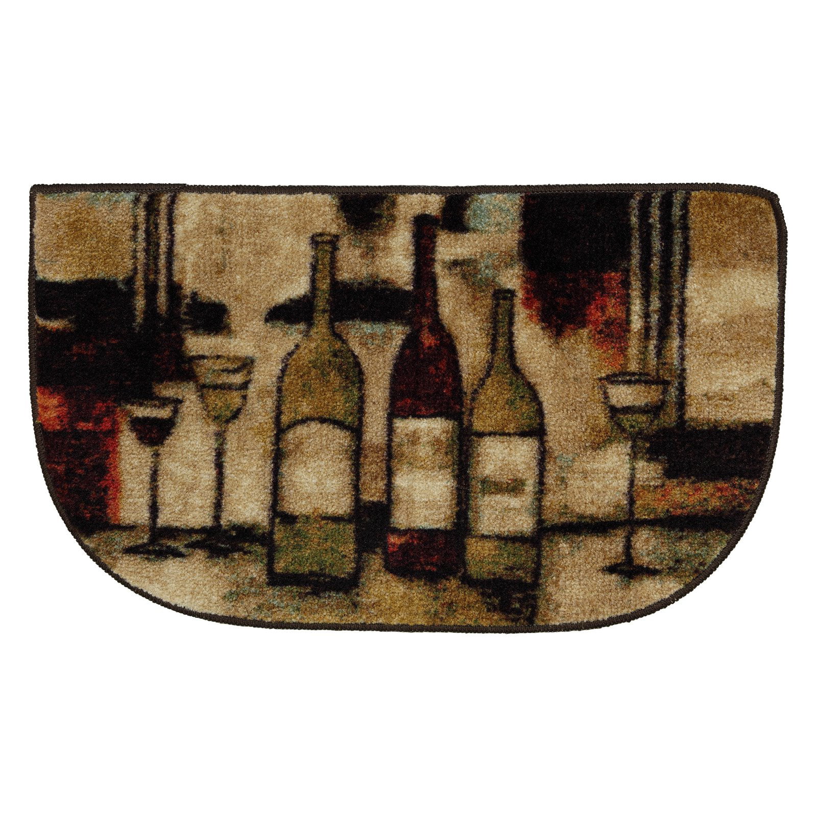 BASKET WITH FRUITS 18"x30" PRINTED NYLON KITCHEN RUG Cat nonskid latex back 