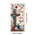 thumbnail image 3 of Floral Design Cross Christian Patriotism Banner Symbolic Elements Festival Decoration for Religious Event Indoor Display Church Decor, 3 of 8