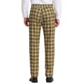 thumbnail image 3 of Pantalones de hombre INSPIRE CHIC de cuadros, corte regular, frente plano, elásticos, a rayas, 38 marrón y blanco, 3 of 7