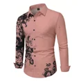 thumbnail image 1 of Camisa de hombre Primavera/Verano Estampado abstracto 3D Camisa de manga larga con solapa y botones Camisa informal de negocios serie Tiki, 1 of 6