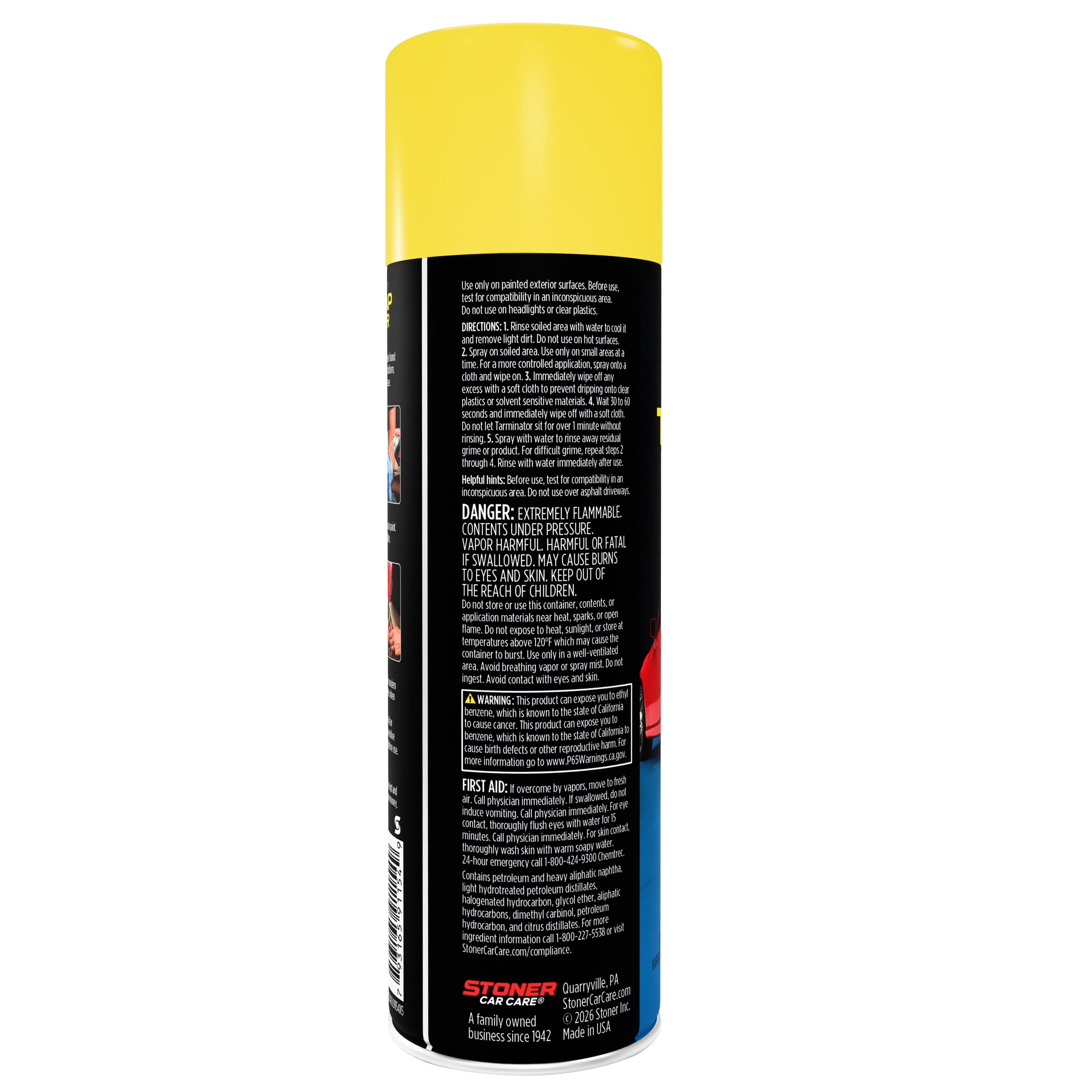 Stoner Car Care 91154 Tarminator Tar, Sap, and Asphalt Remover, Safe on Automotive Paint and Chrome on Cars, Trucks, RVs, Motorcycles, and Boats, 10 Fl Oz, Pack of 1
