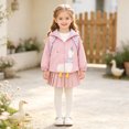 thumbnail image 2 of Vdoaml Toddler Girls Hooded Windbreaker Jacket Kids Cute Duck Embroidery Zip Up Outerwear Children Long Sleeve Coat 3-4 Years Pink, 2 of 5