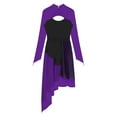 thumbnail image 5 of Alvivi Womens Lyrical Dance Asymmetrical Dress Modern Contemporary Latin Dance Costume Purple L, 5 of 7