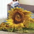 thumbnail image 6 of Fuzoiu Sky Golden Sunflower Field A Print Ultra-Soft Micro Fleece Blanket,All Seasons Flannel Throw, Lightweight Blanket for Bed, Sofa, Couch, Movie Night, Camping, and Travel-50"x40", 6 of 7