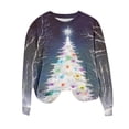 thumbnail image 6 of Lopecy-Sta Women's Christmas Tree Print Crew Neck Sweatshirt, Loose Long Sleeve Casual Holiday Pullover Top Multicolor 2XL, 6 of 6