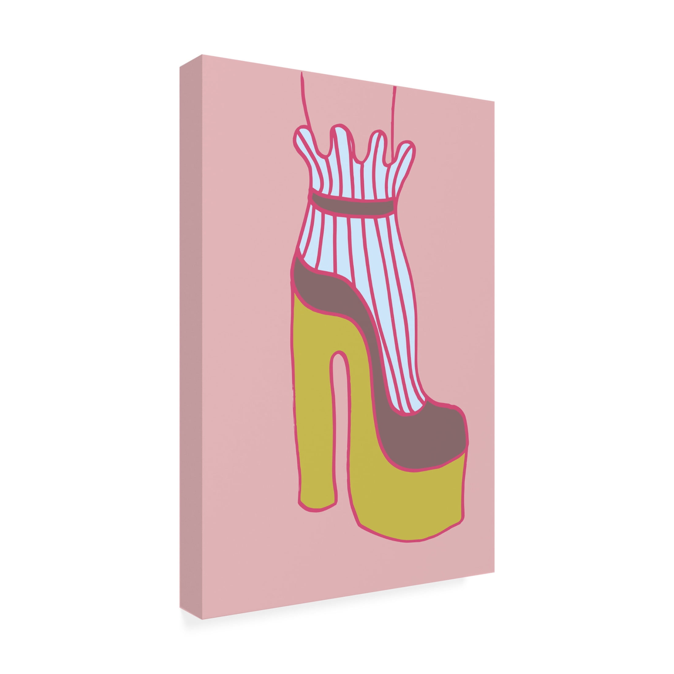 Canvas Wall Art - Pictufy Studio 'Yellow Heel 02' Wall Art for Living Room, Bedroom, or Office Décor by Trademark Fine Art - 22 x 32 Inches
