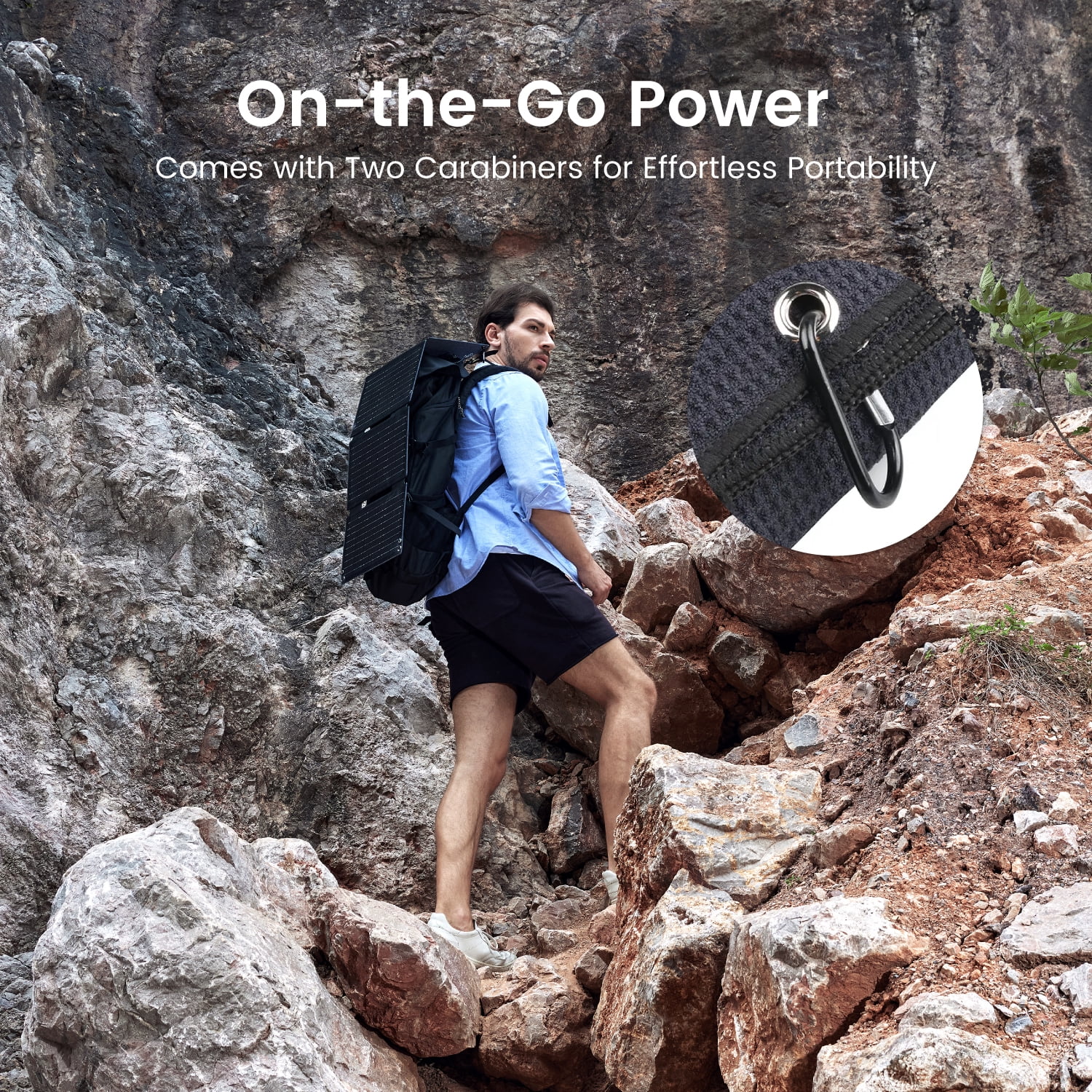 34W Foldable Portable Solar Charger, Backpacking Solar Panel IP67 Water and Dust Resistance, PD3.0 QC3.0 Ultra-Fast Charging for Outdoor Camping Hiking