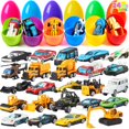 thumbnail image 1 of Huevos de Pascua precargados JOYIN con 24 coches fundidos a presión para niños, 1 of 7