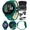 Teal Green/Citron +BLK EarBuds, variant on Garmin Forerunner 170 Music GPS Running Smartwatch, Advanced Training Metrics and Recovery Insights Plus Music Storage, Whitestone with Whitestone/Cloud Blue Band with Wearable4U PowerBank Bundle