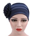 thumbnail image 4 of LINASHI Fashion Women Side Flower Hijab Turban Hat Head Wrap Stretch Chemo Cap Beanies, 4 of 5